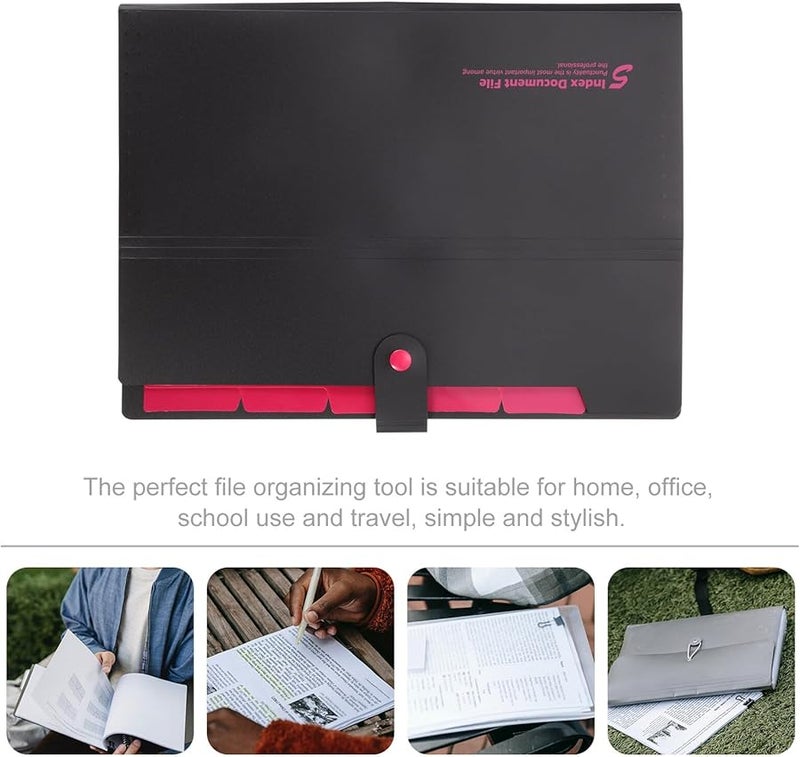 2Pcs Portable Accordion File Folder Expandable Multi Pocket Organizer for Documents Letters Bills Photos - Image 3
